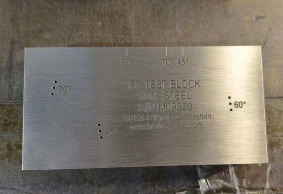 Bloco de Calibração Ultrassônica RC Resolution para Transdutores de Feixe Angular AWS D1.1/D1.1M-2015