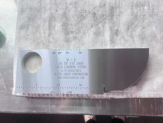 Ensaio holandês do bloco de calibração do aço carbono IIW V1