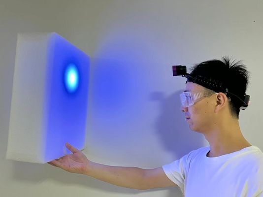 Farol UV ajustável de comprimento de onda de pico de 40 x 38 mm para uso em cabeça e capacete
