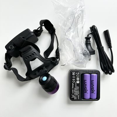 DG-3101S capacete UV-A portátil luz preta 90° cabeça regulavel NDT detecção de fugas fluorescentes lâmpada de cabeça ultravioleta