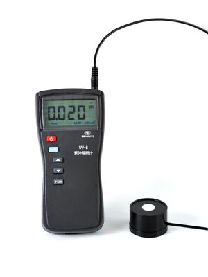 UV-B Medidor de intensidade da luz UV industrial 0,1~200000μW/cm2 UV254 UV297 Teste de irradiação UV da sonda