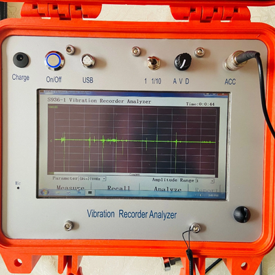 HG-S936L-1 Gravador de dados de vibração portátil 1Hz-200Hz Dispositivo de teste de vibração de canal único