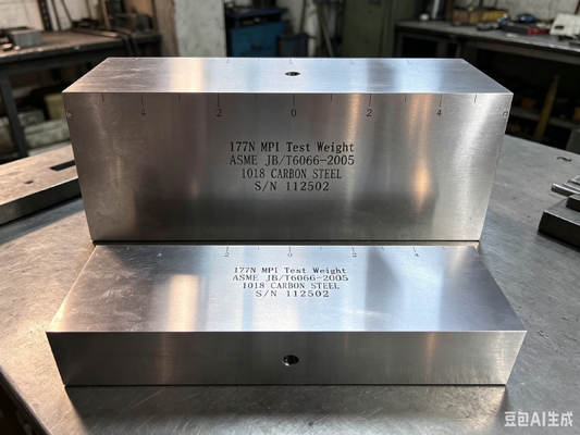 177N MPI Peso de ensaio 1018 Bloco de calibração de inspeção de partículas magnéticas de aço carbono Cumprir ASME JB/T6066-2005 DC Especimeno de ensaio de força de levantamento de jugo magnético