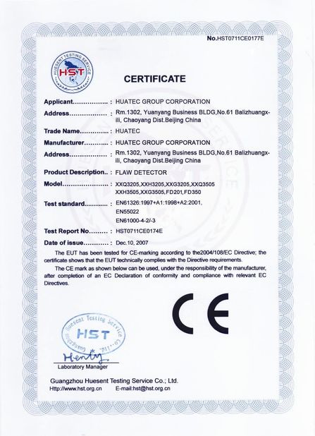 CHINA HUATEC  GROUP  CORPORATION Certificações